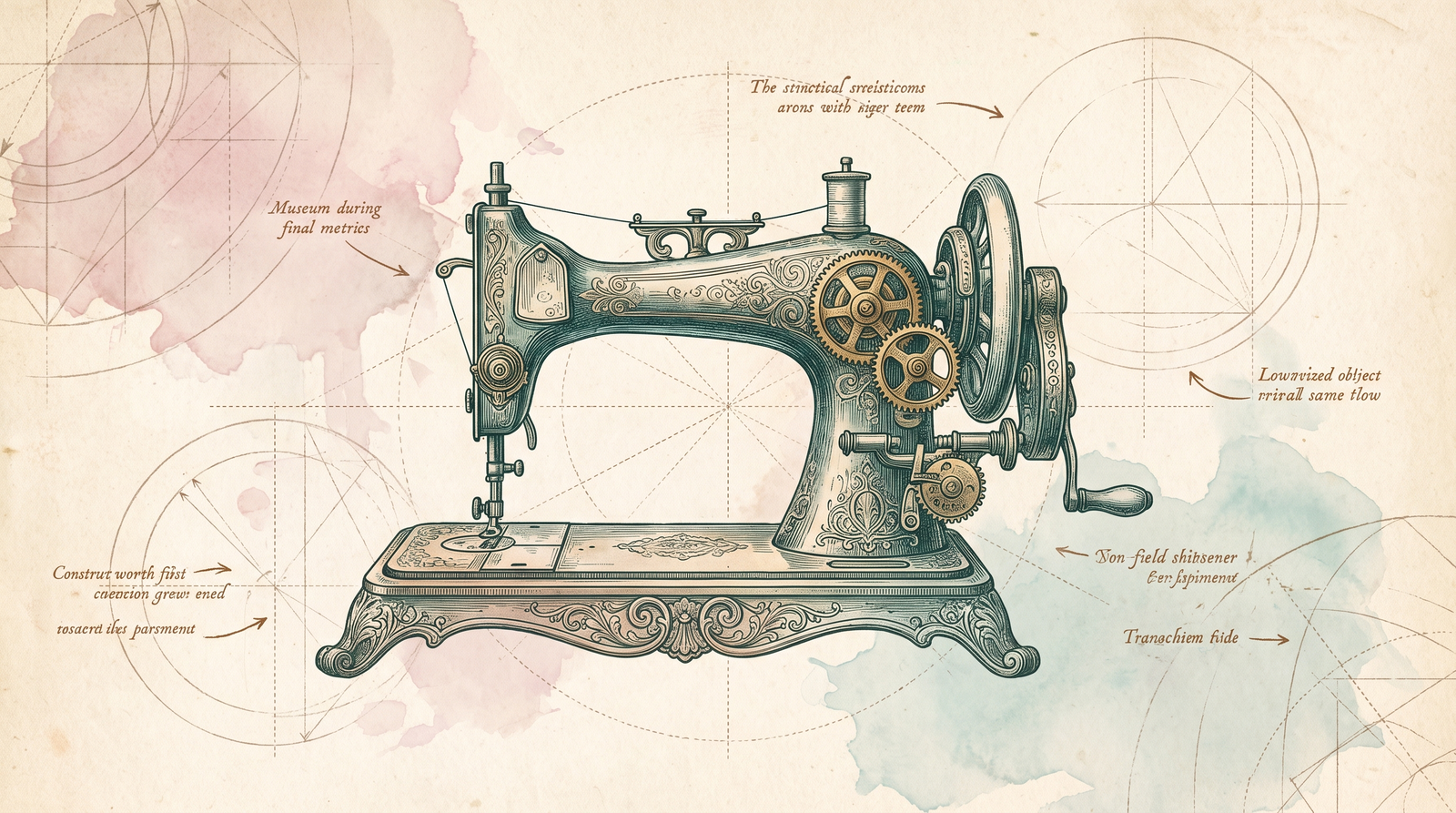 Engraved sewing machine plate